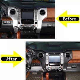 cartiangous Matte Black Console Air Condition AC Vent Cover Trim For Toyota Tundra 2014-2020