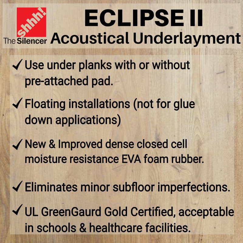 Eclipse II Acoustical Underlayment for Laminate Flooring, 100 sq ft