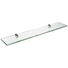 Spancraft Glass P-6x18-Brushed Steel Peacock Glass Shelf, Brushed Steel, 6"