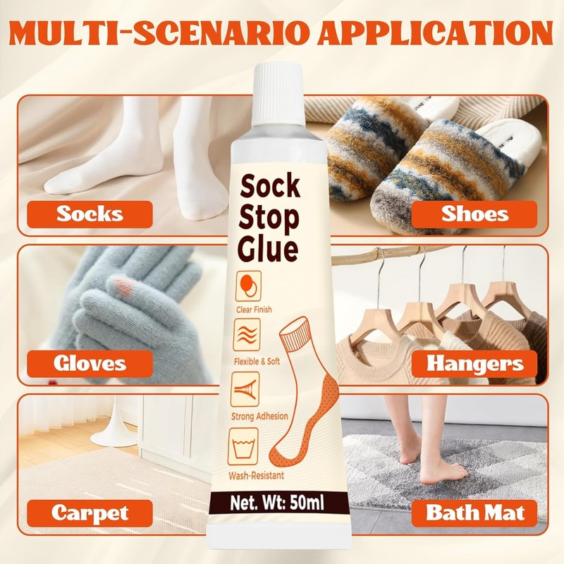 Teenanseen Sock Stop, 2 Pack Transparent Waterproof Sock Glue for