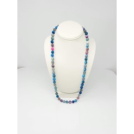 Treasure Bay Handmade 10mm Natural Gemstone Beaded Necklace for Women 82cm, Long Gemstone necklace (Colour 1)