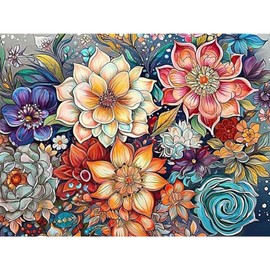 Huacan Diamond Painting Kits 5D Flower Diamond Art Kits for Adults, Full Square Drill Diamond Dots Floral Paint by Diamonds Gem Art Gift Home Decor 12 * 16inch