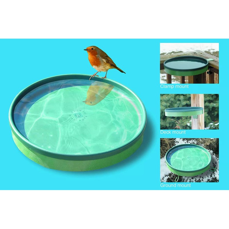 Farm Innovators Model GBD-75 3-In-1 Heated Birdbath, 75-Watt, Green