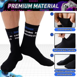 Funny Socks, DO NOT DISTURB I'M GAMING Socks with Grips Gamer Gifts for Men Who Have Everything, Gaming Socks Novelty Gifts for Teenage Boys Men 9-12 uk Christmas Birthday Gifts