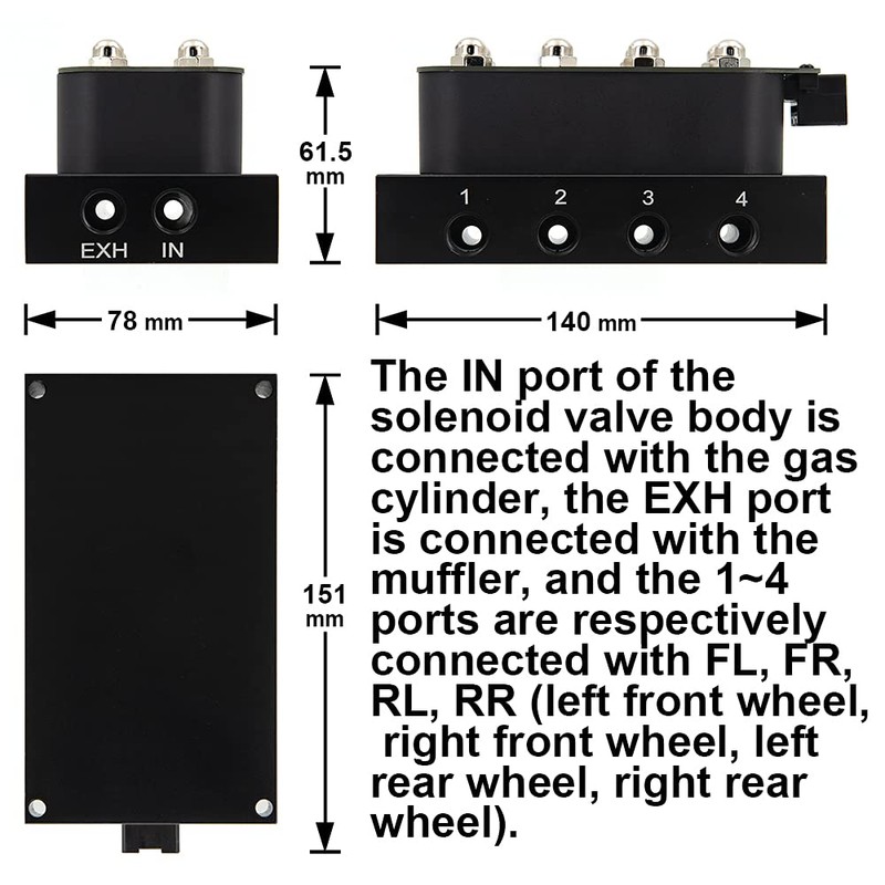 ZHSYMX 12v 8-valve Solenoid Valve Air Ride Suspension Manifold Valve