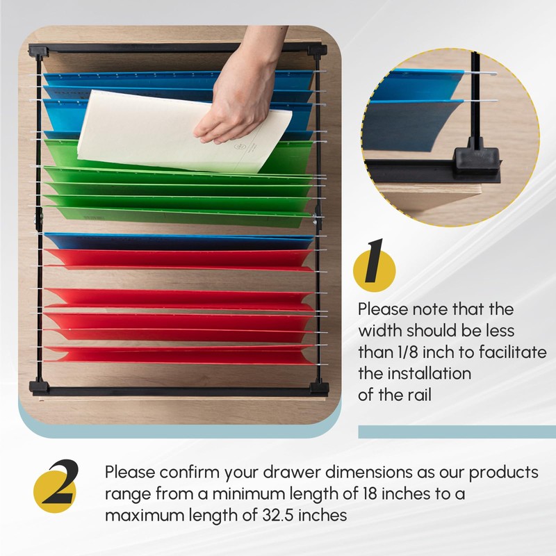 Humyoun 12 Pcs Metal Adjustable File Cabinet Rails Set Include