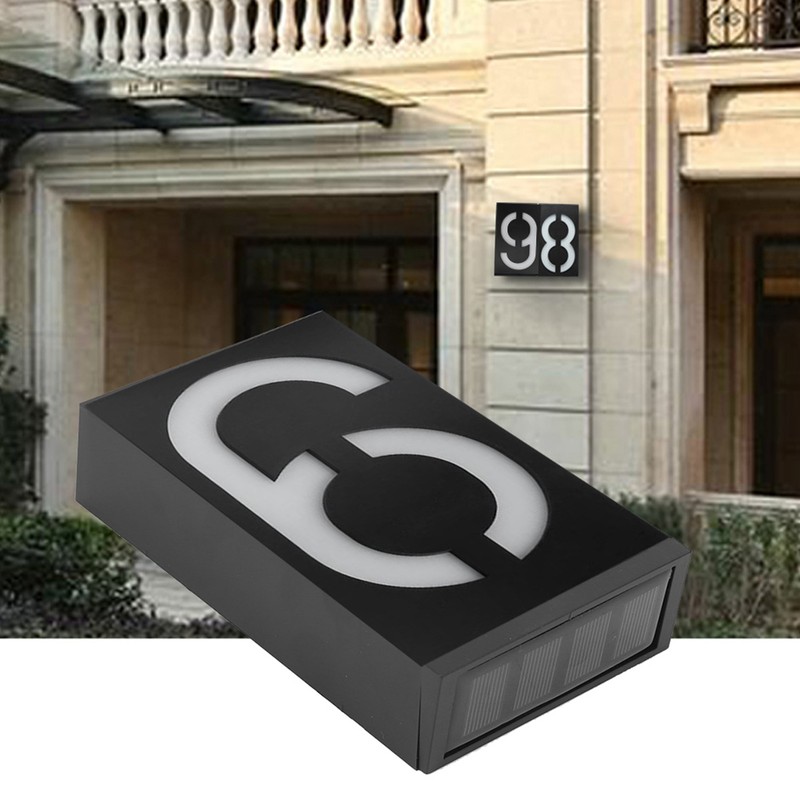 Outdoor Solar Power LED Number Sign Light House Hotel Store