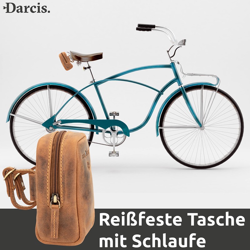 Darcis Leather Bicycle Bag in Brown - Saddle Bag with
