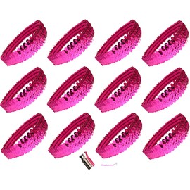 12 Sequin Headbands U PICK Elastic Stretch Sparkly Fashion Headband for Teens Girls Women Softball Pack Volleyball Basketball Dance Set Sports Teams Store By Kenz Laurenz (Hot Pink)