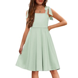 Arshiner Tween Dress Summer Cami Sleeveless Swing Cute Green St. Patrick's Dress with Pockets