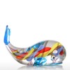 Tooarts Figura de ballena colorida de cristal soplada a mano