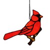 HAOSUM Red Cardinal Gifts Bird on Branch Stained Glass Window