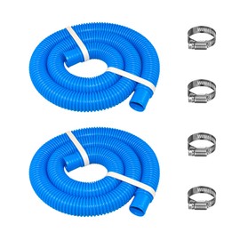 Pool Filter Pump Hose for Intex Pool Accessories - 1.25"Diameter Replacement Pool Hoses for Above Ground Pools Parts Compatible with Coleman ＆ Bestway,59"Long With 8 Clamps (2, Blue)