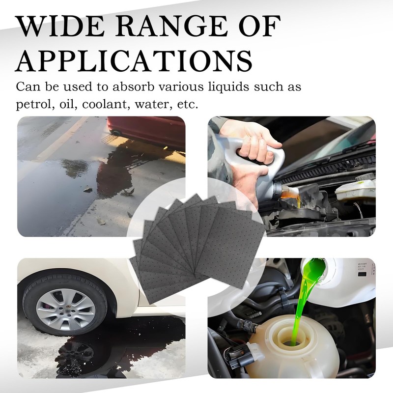 10PCS Oil Absorbent Pads 13 * 10.1",Powerful Polypropylene Oil Spill