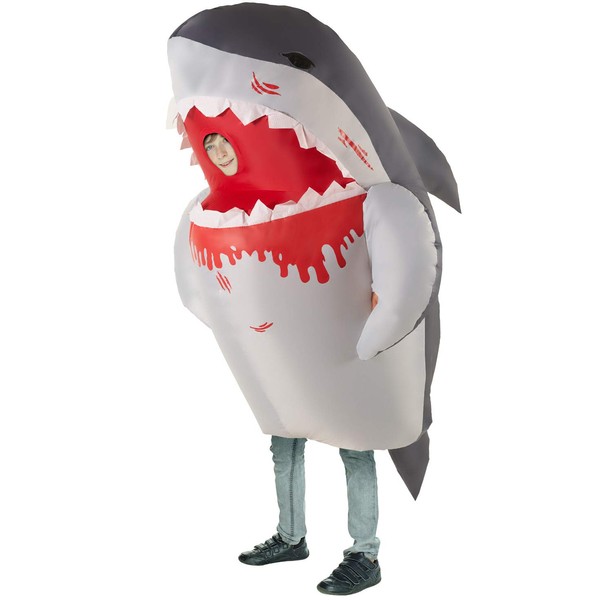 Morph Shark Inflatable Costume Kids, Shark Blow Up Costume Kids,