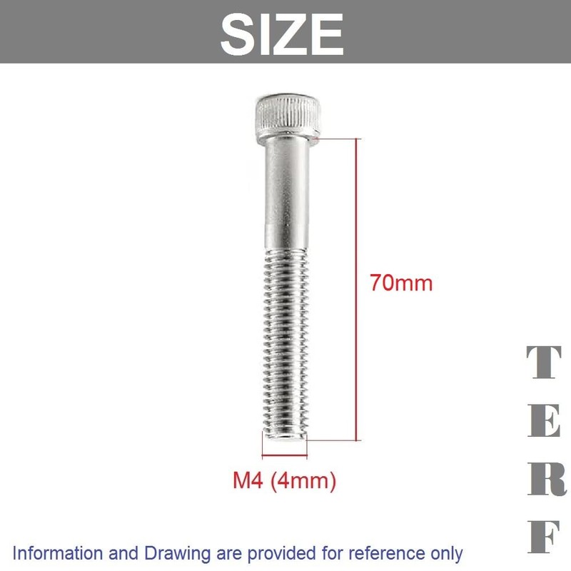 TERF® M4 X 70mm Hex Socket Cap Head Machine Screws