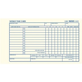Rediform Employee Time Card, Weekly, 4.25 x 7 Inches, 100 per Pad (4K409)