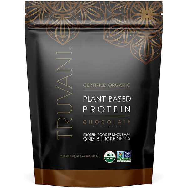 Truvani - Plant Based Protein Powder - Chocolate , Net WT 11.82 Oz (325 Grams)