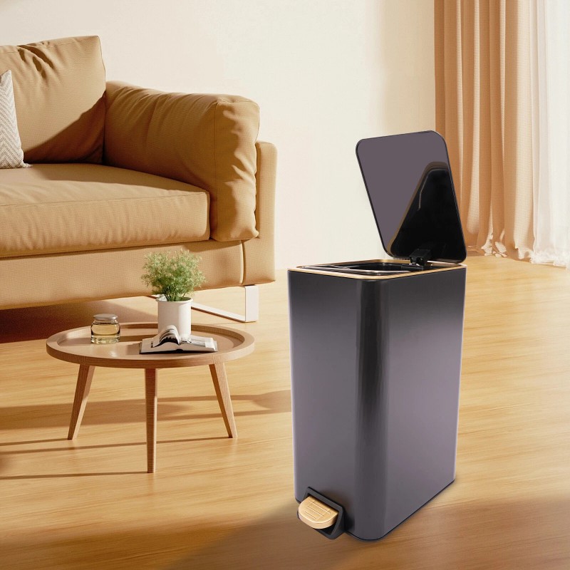 12L Bathroom Trash Can Carbon Steel Step On Kitchen Garbage