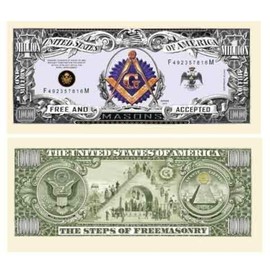American Art Classics Freemason - Masonic Million Dollar Bills - Pack of 25 - Limited Edition Collectible Novelty Dollar Bill - Best Gift Or Keepsake for Masons