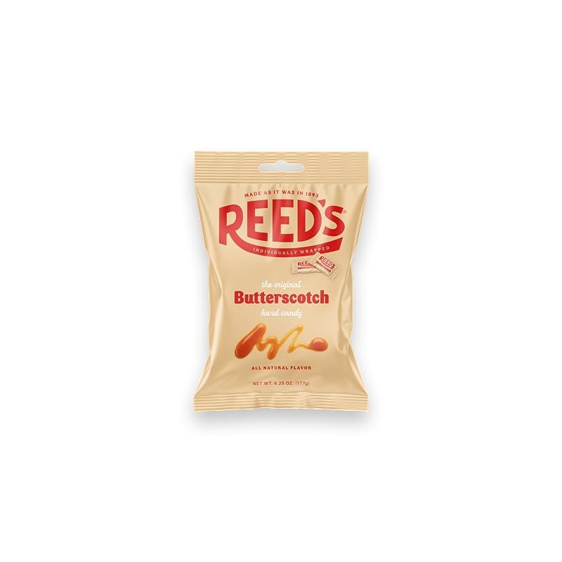 Reed’s Butterscotch Candy, 6.25oz Bag (Pack of 1) Individually Wrapped