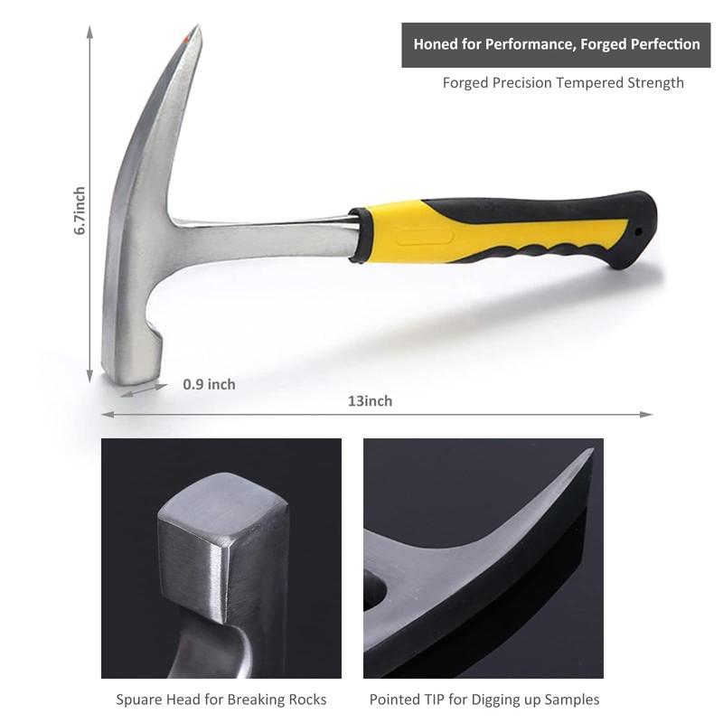 17PCS Geology Rock Pick Hammer Kit, 32oz Hammer & 3