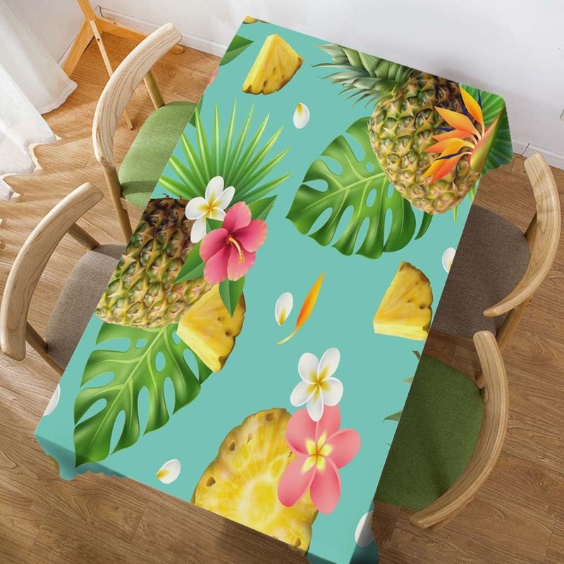Walmsco Tablecloth Pineapple Tropical Hawaii Decor For Dining Room Kitchen