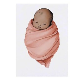 'Baby in Pink Blanket' Temporary Tattoo - Water Resistant, Skin-Safe, Non-Toxic Transfer (TO00083807)