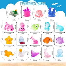 ZKFSIE 28 Pcs Ocean Mini Resin Animals, Tiny Sea Animals Figurines, Little Small Animal Figures Bulk for DIY Miniature Aquarium Ornaments Decorations, Miniature Fairy Garden