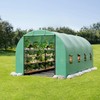 15x7x7 FT Outdoor Greenhouse with Roll Door & 8 Mesh