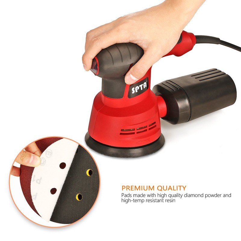 Sanding Discs Pads,SPTA 100Pcs 125mm Orbital Sander Discs, Hook and