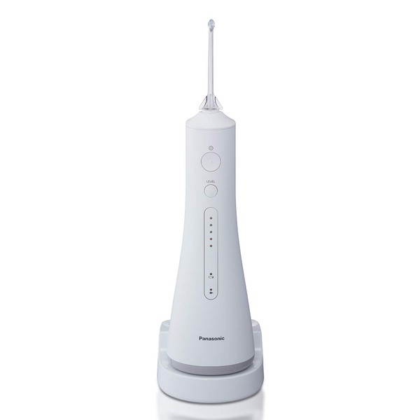 Panasonic Professional Cordless Water Flosser for Dental, Bridge and Orthodontic Care, Portable Oral Irrigator with Ultrasonic Cleaning – EW1511W (White)