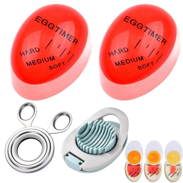 4 Pcs Colour Changing Egg Timer Set, Soft, Medium, Hard