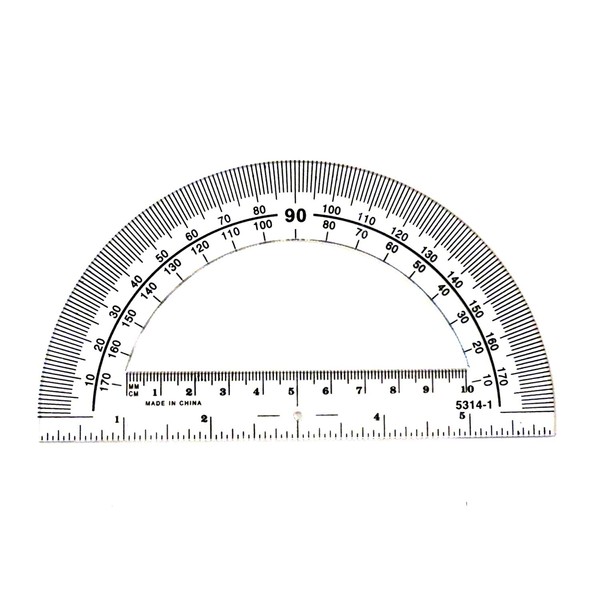 hand2mind Clear, Plastic, Student Math Protractor Set for Classroom (Pack of 100)