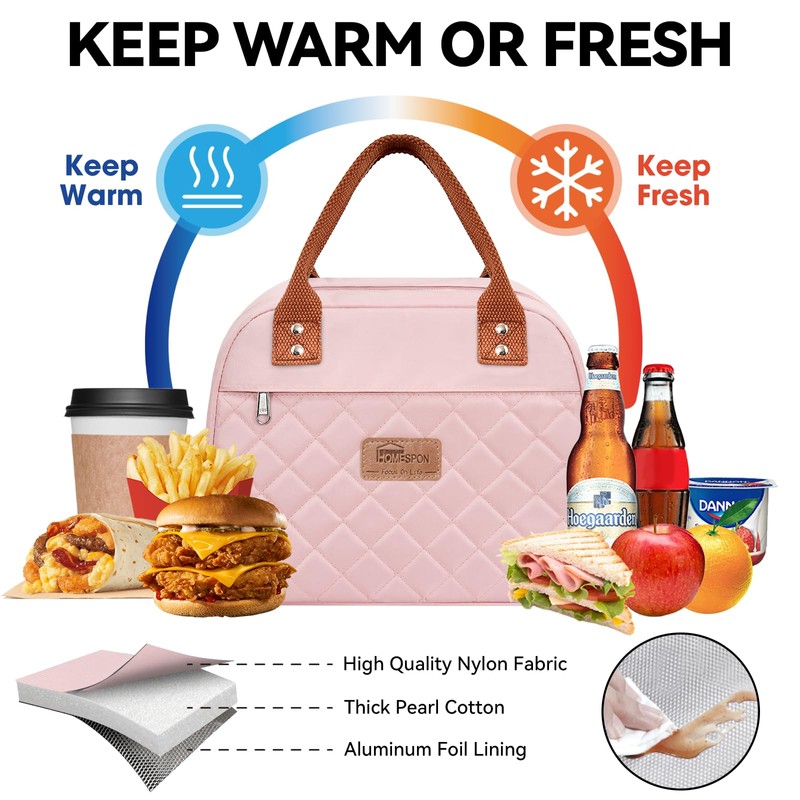 HOMESPON Insulated Lunch Bag for Women Men Adults Lunch Tote