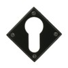 Handmade Diamond Euro Escutcheon - 1 1/2" x 1 ½" - Traditional Black