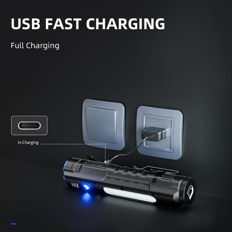 Warsun Rechargeable Flashlight High Lumens 8 Lighting Modes Portable Waterproof