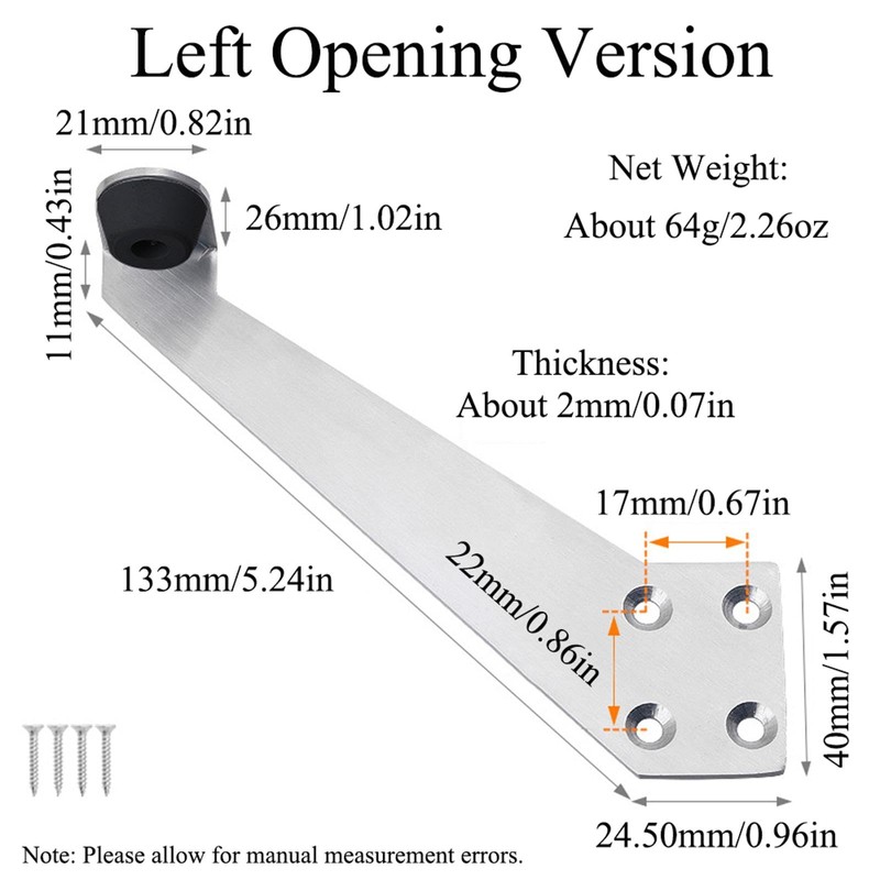 2Pcs Over Head Door Stops with Rubber Buffer 90 Degree