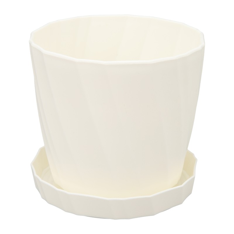 5 PCS Indoor Plant Pots with Base PP White Beautiful