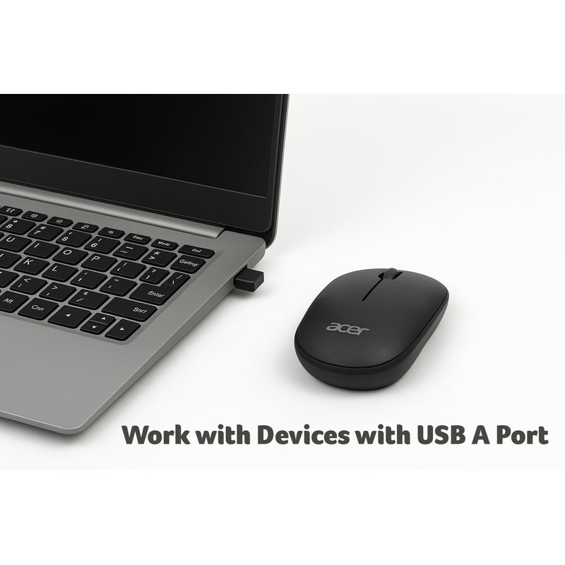 acer Computer Mouse Wireless, 2.4G Slim USB Wireless Mice with