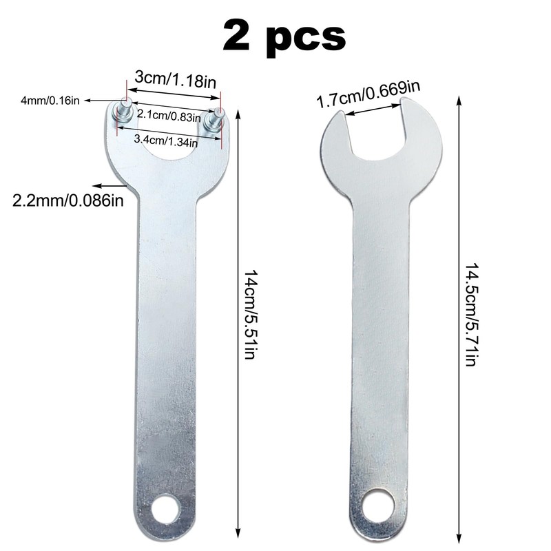 ZJCANGLIU Angle Grinder Key, Flex Two-Hole Spanner Wrench Angle Grinder