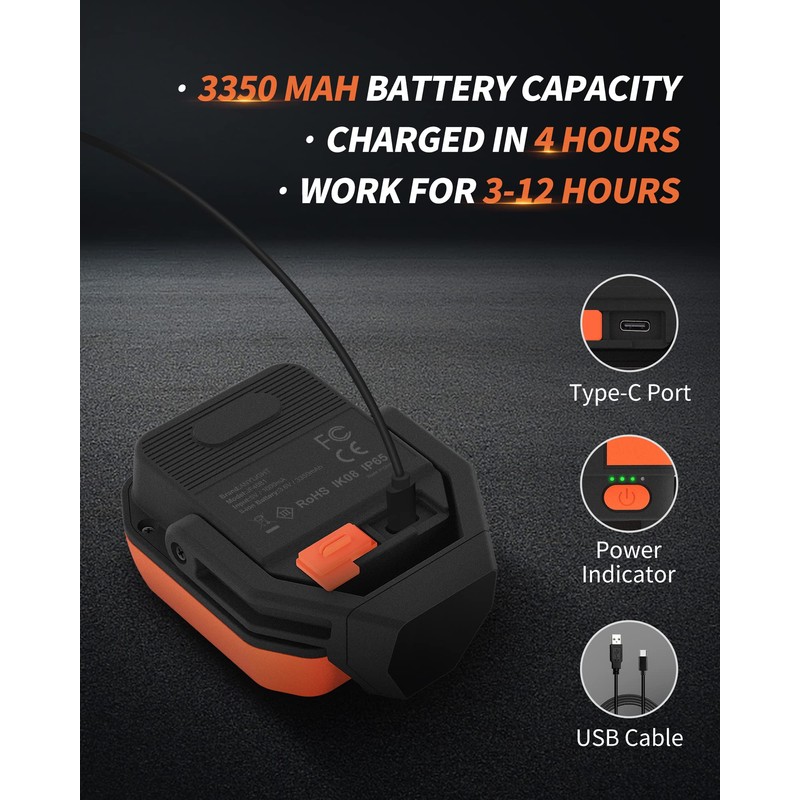 Anylight Led Work Light with 4 Modes,1200LM Portable COB Magnetic