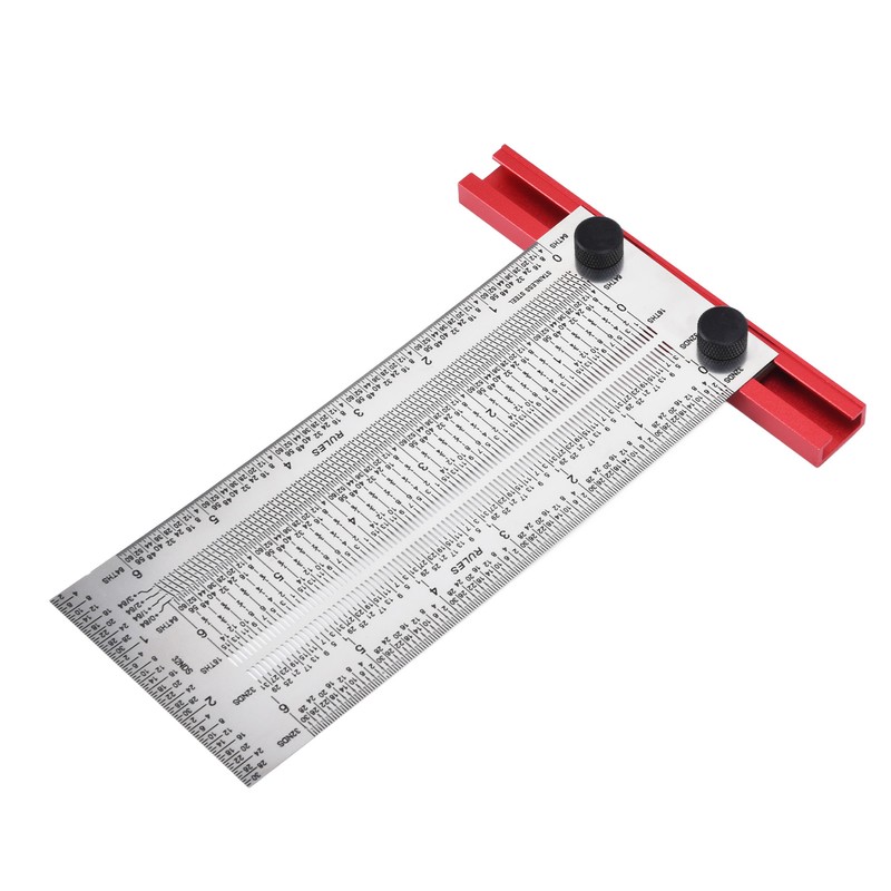 T Rule Stainless Steel Silver Scribing Ruler Woodworking Measuring Tool