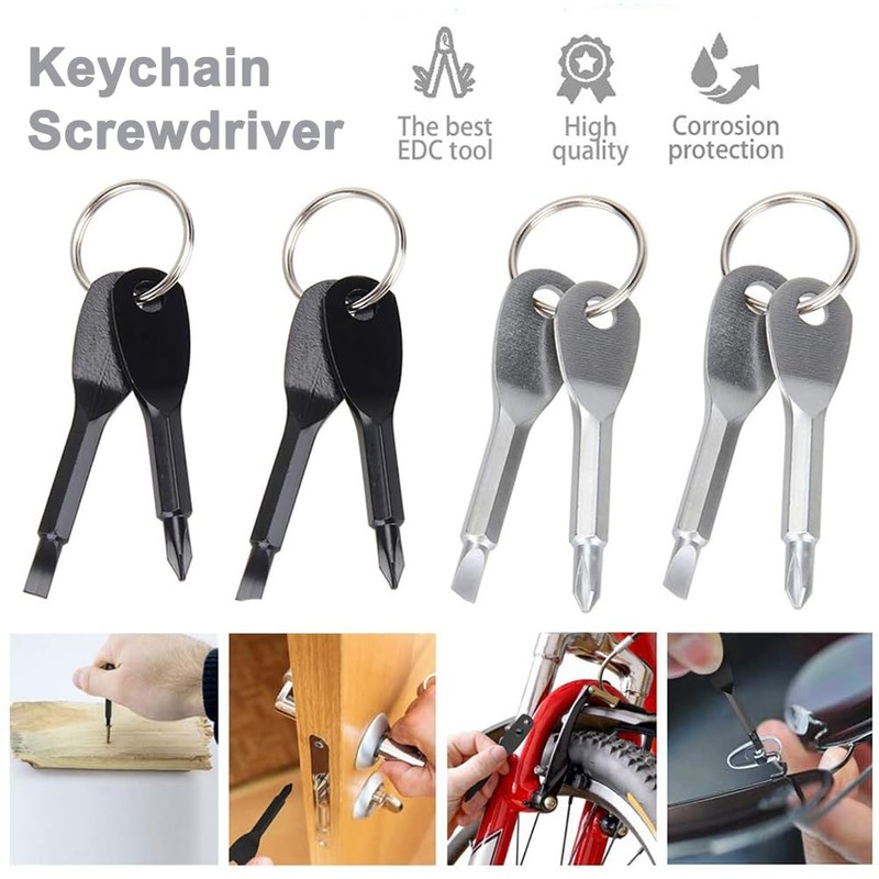 Portable Keychain Screwdriver, Bestgle EDC Outdoors Repair Tool Key Chain