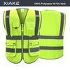 XIAKE 8 Pockets High Visibility Class 2 Reflective Safety Vest