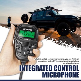 Retevis RA86 GMRS Mobile Radio,GMRS Radio with Antenna,NOAA Weather Alert,Repeater Chennels,Dual Speaker,Off Road Overlanding Jeeps Tractors Gear,Long Range Two Way Radio with Integrated Microphone
