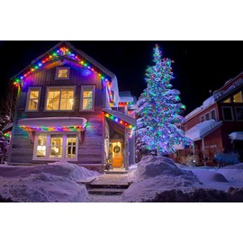 CHMEFLY 75Ft Outdoor String Lights, 200LED Fairy Curtain Light,Plug in Waterproof Decoration Lights, 8 Modes Twinkle Copper Wire Lights with Remote Timer for Bedroom Garden Party Indoor (Multicolor)