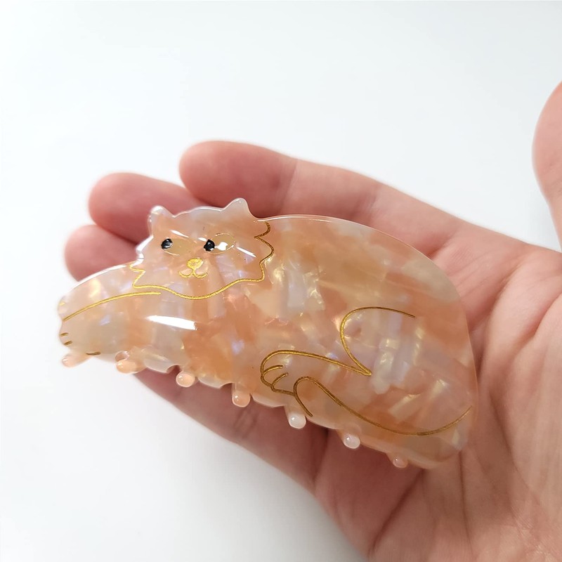 Ginger Cat Claw Clips,Cellulose Acetate Hair Clips,Big Claw Clips for
