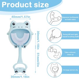 NHQZ 3 Stück Zahnbürste Kinder, U Förmige Kinderzahnbürste 2-7Jahren, Weicher Bürstenkopf aus Silikon, Kinder Zahnbürste 360 ° Mundpflege, Massage-Zahnfleisch