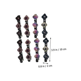 Healeved 8Pcs Rhinestone Hair Barrettes for Women Decorative Duckbill Hair Clips Stylish Headdress Accessories for Daily Wear and Special Occasions Chic Design for Effortless
